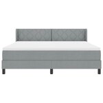 vidaXL Lit avec sommier à ressort et matelas gris clair  180 x 200 cm  en tissu.