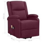 vidaXL Fauteuil de massage Violet Tissu
