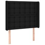vidaXL Sommier à lattes de lit avec matelas Noir 100x200 cm Tissu