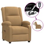 vidaXL Fauteuil inclinable électrique Marron Velours
