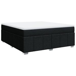 vidaXL Sommier à lattes de lit avec matelas Noir 180x200 cm Tissu