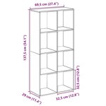 vidaXL Étagère séparatrice de pièce sonoma gris 69 5x29x137 5 cm