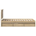 vidaXL Cadre de lit Chêne Sonoma 75 x 190 cm Bois de pin massif