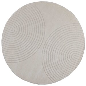 vidaXL Tapis de surface Rond HUARTE Crème Ø 200 CM Polyester