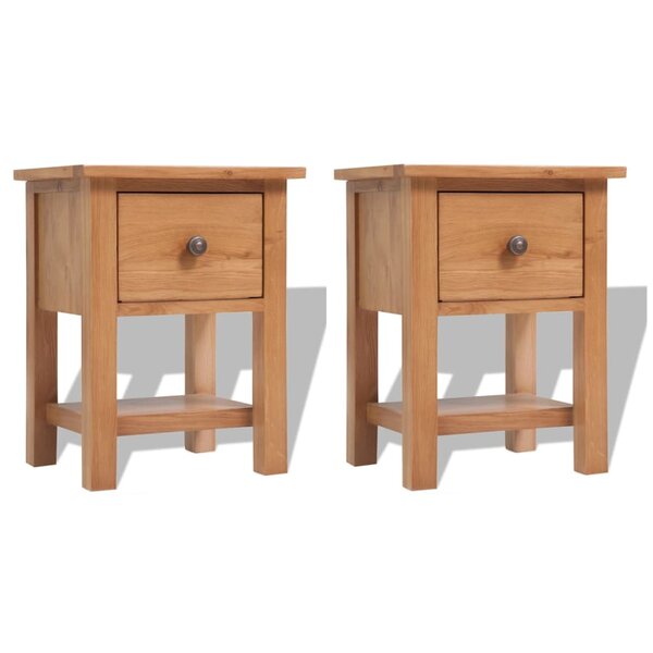 vidaXL Tables de chevet 2 Pièces 36x30x47 cm bois de chêne massif