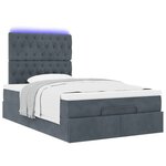 vidaXL Cadre de lit ottoman avec matelas gris foncé 120x190 cm velours