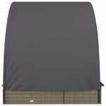 vidaXL Transat 2 places avec toit rond gris 211x112x140 cm