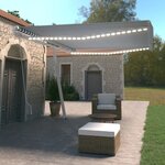 vidaXL Auvent manuel rétractable avec LED 500x350 cm Bleu et blanc