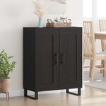 vidaXL Buffet Chêne noir 69 5 x 34 x 90 cm Bois d'ingénierie et fer