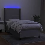 vidaXL Sommier à lattes de lit matelas LED Gris clair 90x200cm Tissu