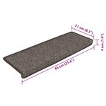 vidaXL Tapis d'escalier autocollants 15 Pièces 65x21x4 cm Gris et beige