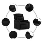 vidaXL Fauteuil inclinable Noir Similicuir