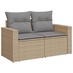 vidaXL Salon de jardin avec coussins 10 Pièces beige résine tressée