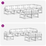 vidaXL Ensemble de canapés d'extérieur 6 pc Blanc et crème Polyester