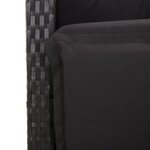 vidaXL Ensemble à manger de jardin 9Pièces coussins noir résine tressée