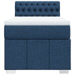 vidaXL Sommier à lattes de lit avec matelas Bleu 90x200 cm Tissu