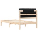 vidaXL Cadre de lit avec tête de lit rembourrée Noir 90 x 190 cm