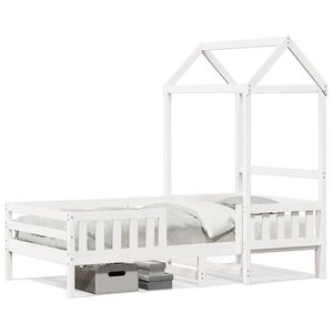 vidaXL Cadre de lit avec toit sans matelas blanc 75x190 cm