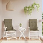 vidaXL Coussins de chaise à dossier haut lot de 2 taupe mélangé tissu