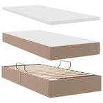 vidaXL Lit avec rangement et matelas Cappuccino 90 x 200 cm