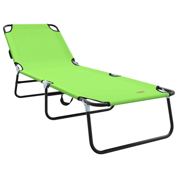 vidaXL Chaise longue pliante 1-personne Vert 56 x 189 x 87 cm tissu