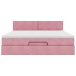 VidaXL Cadre de lit ottoman avec matelas rose 160x200 cm velours