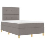 vidaXL Lit Box Spring avec Matelas & LED Taupe 120x200 cm Tissu