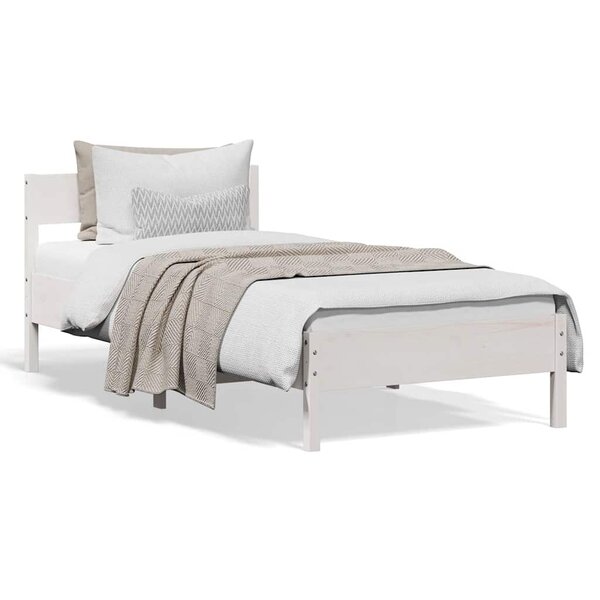 vidaXL Cadre de lit sans matelas blanc 90x190 cm bois de pin massif