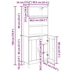 vidaXL Haut Armoire Chêne artisanal 69 5 x 34 x 180 cm