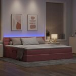 vidaXL Lit de rangement LED avec matelas Rose 200 x 200 cm Velours