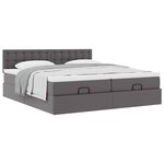 VidaXL Cadre de lit ottoman avec matelas gris 200x200 cm similicuir