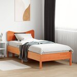 vidaXL Cadre de lit sans matelas cire marron 90x200 cm bois pin massif