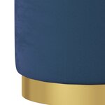 vidaXL Tabouret de rangement rond Bleu Velours