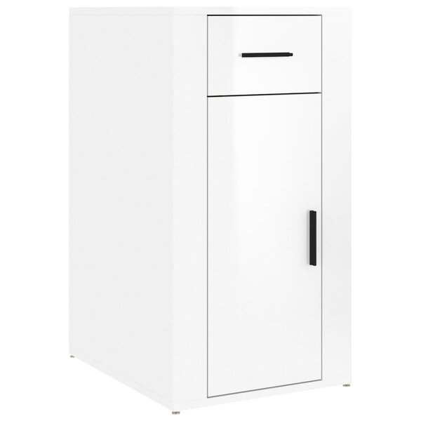 vidaXL Armoire de bureau Blanc brillant 40x49x75 cm Bois d'ingénierie