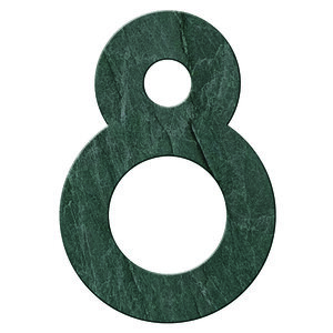 Numéro 8 - Numéro adhésif pour boîtes aux lettres- Pierre véritable 50 mm Malachite