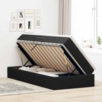 vidaXL Lit avec rangement et matelas Noir 90 x 200 cm Velours