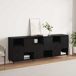 vidaXL Buffets 3 Pièces Chêne noir