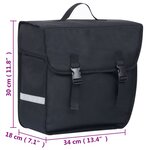 vidaXL Sac de vélo simple pour porte-bagages étanche 21 L Noir