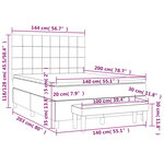 vidaXL Sommier à lattes de lit et matelas Gris clair 140x200cm Velours