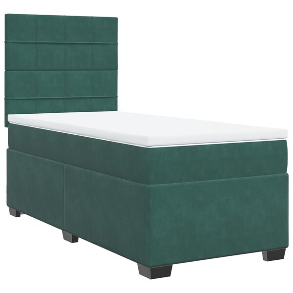 vidaXL Sommier à lattes de lit et matelas Vert foncé 80x200 cm Velours