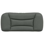 vidaXL Coussin de tête de lit Hvar gris foncé 90 cm tissu