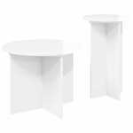 vidaXL Ensemble de tables d'appoint 2 pièces Blanc brillant