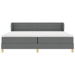 vidaXL Lit à ressorts avec matelas Gris foncé 200 x 200 cm tissu