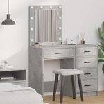 vidaXL Coiffeuse Gris béton 50 x 41 x 135 cm Bois d'ingénierie