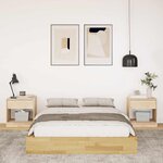 vidaXL Cadre de lit sans matelas 120x200 cm bois massif de chêne