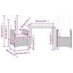 vidaXL Ensemble de bistro de jardin 3 Pièces coussins noir poly rotin