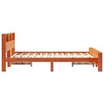 vidaXL Cadre de lit Marron cire 140 x 190 cm Bois massif en pin