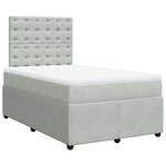 vidaXL Sommier à lattes de lit et matelas gris clair 120x190cm velours