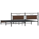 vidaXL Cadre de lit en métal sans matelas chêne marron 193x201 cm