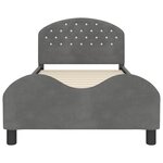 vidaXL Cadre de lit pour enfants avec tête de lit Gris foncé Velours